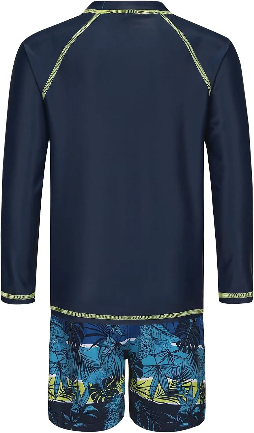 Boys Long Sleeve Rash Guard Swim Trunk Swimsuits Set Kids Two Piece Bathing Suit Swimwear Set
