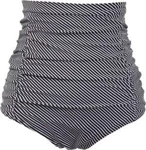 COCOPEAR Women's Ruched High Waisted Bikini Bottom Retro Vintage Swim Short Tankinis