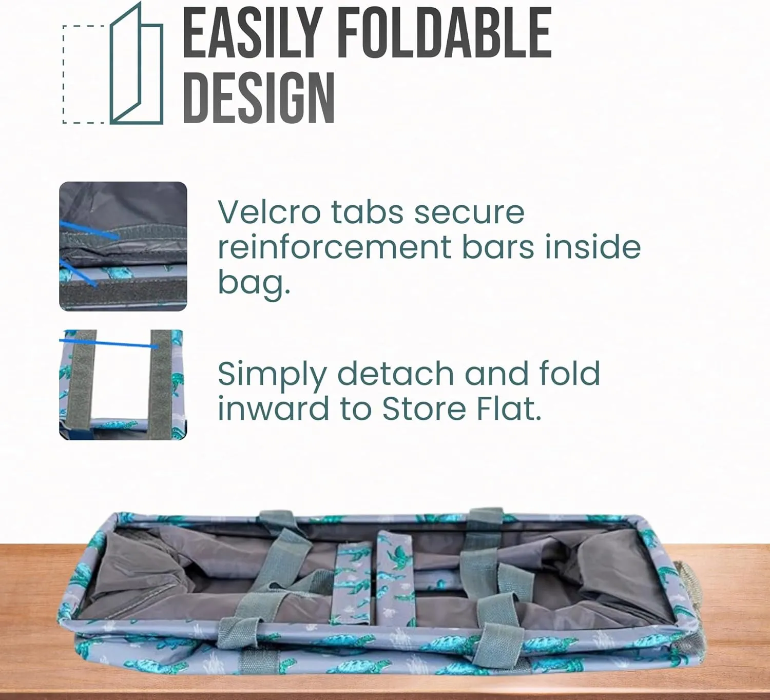 Extra Large Utility Tote Bag - Oversized Collapsible Reusable Wire Frame Rectangular Canvas Basket With Two Exterior Pockets For Beach, Pool, Laundry, Car Trunk, Storage - Whale