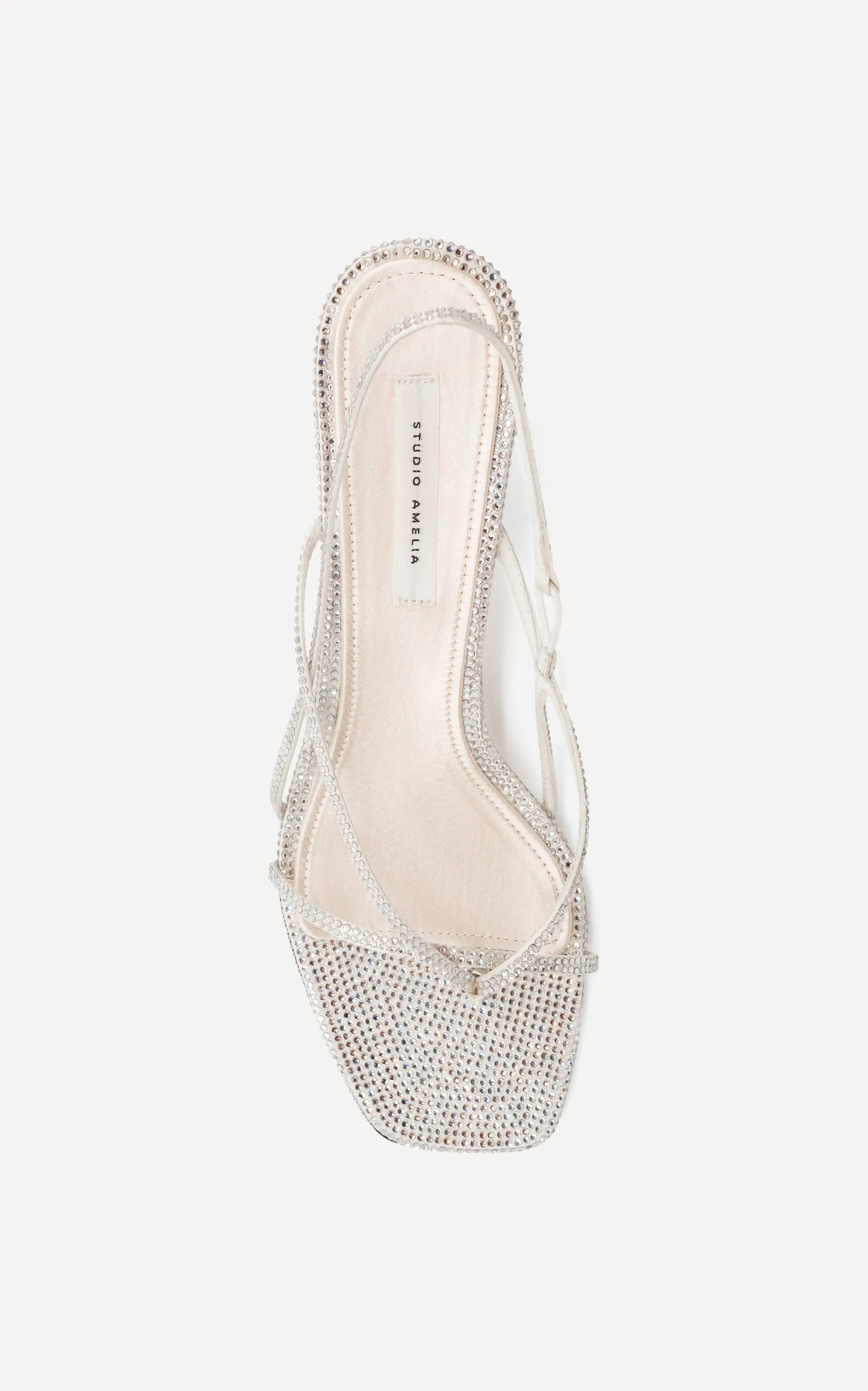 Flip Flop 75 Heel | White Diamante