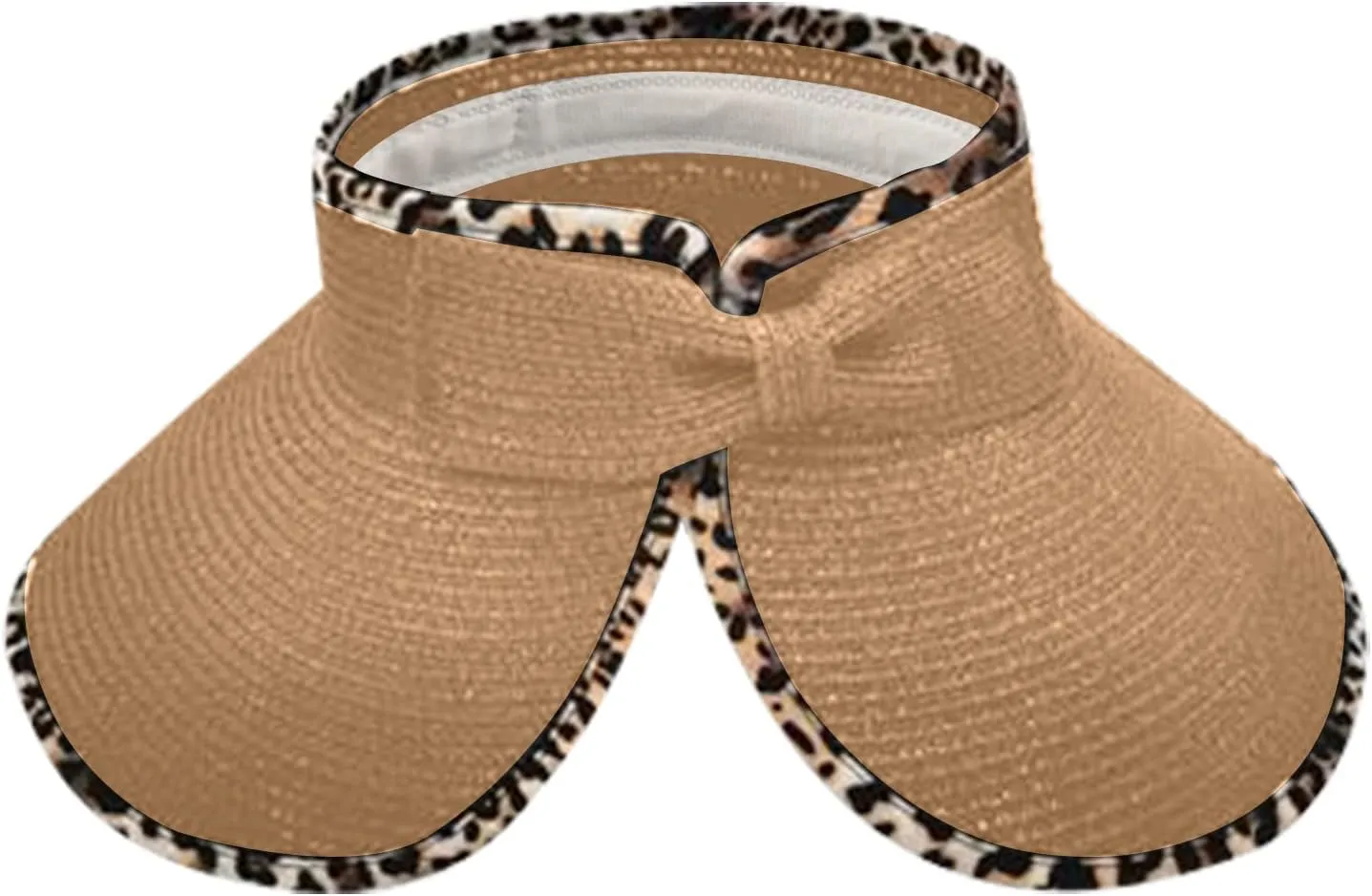 Foldable Wide Brim Visor Hat Sun Hats for Women, Straw Visor Hat Summer Sun Beach Hat Sunscreen Breathable Beach