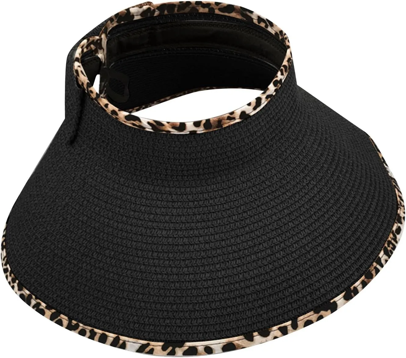 Foldable Wide Brim Visor Hat Sun Hats for Women, Straw Visor Hat Summer Sun Beach Hat Sunscreen Breathable Beach