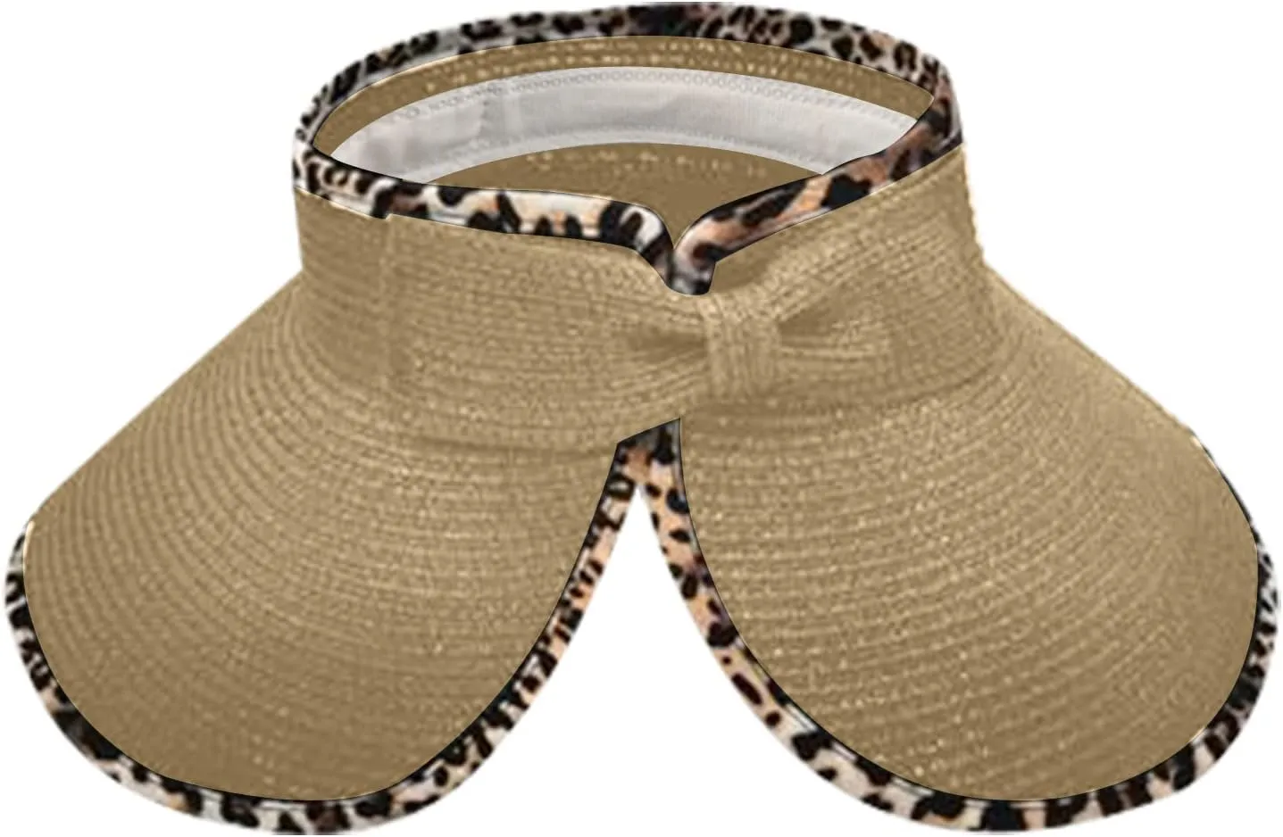 Foldable Wide Brim Visor Hat Sun Hats for Women, Straw Visor Hat Summer Sun Beach Hat Sunscreen Breathable Beach