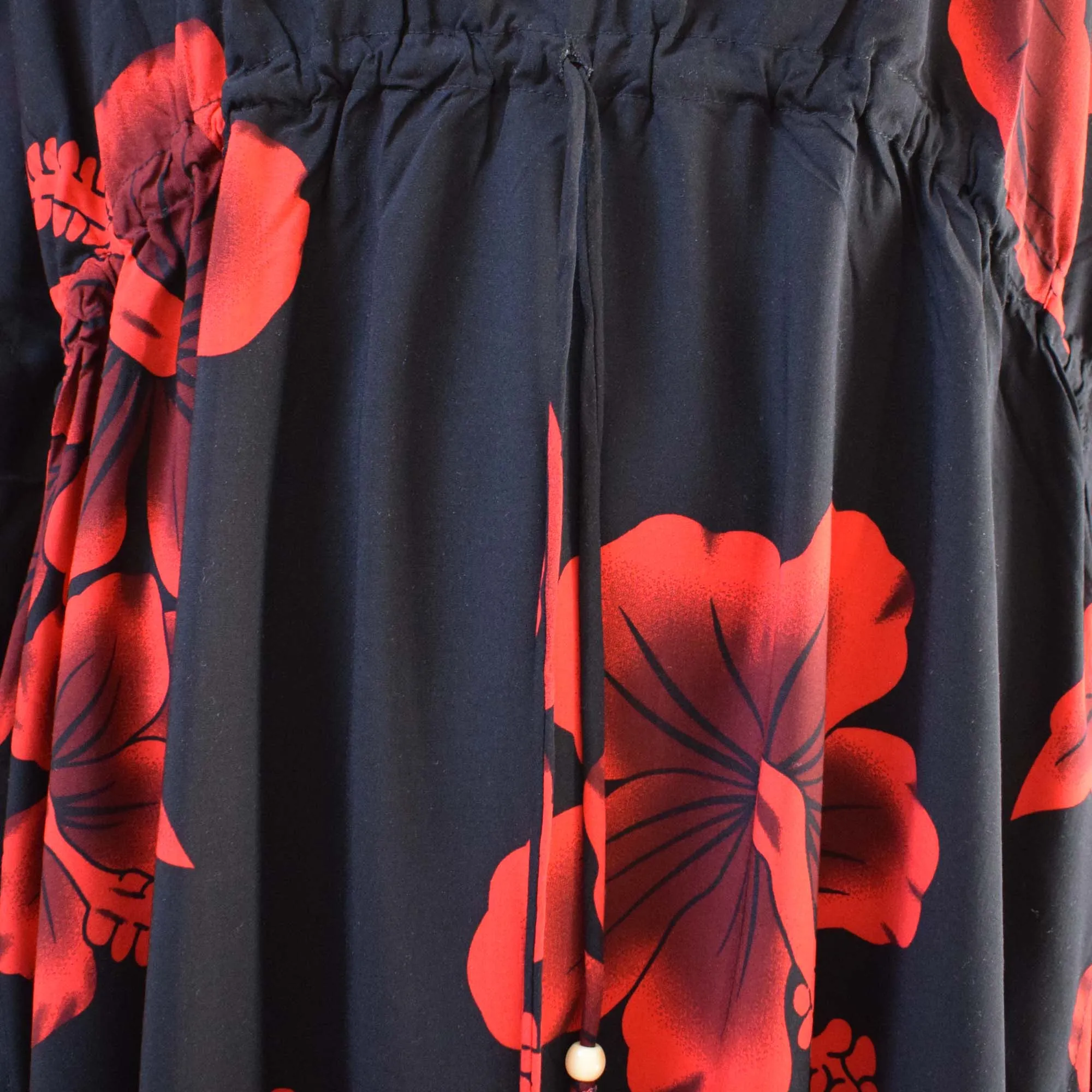 Hibiscus Women's V-neck Waist Strap Beach Cover-up