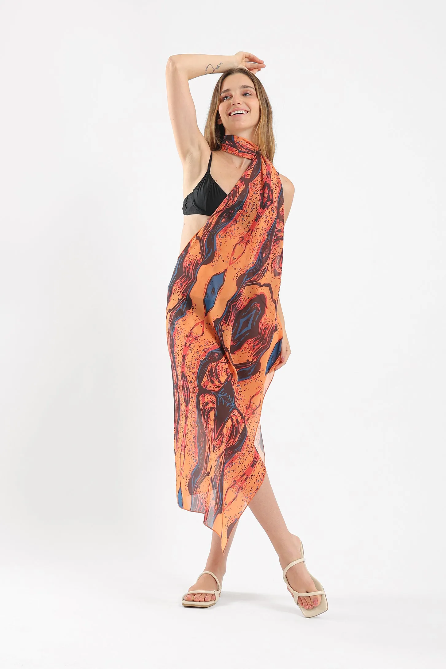ORANGE PAINT CONVERTIBLE SARONG