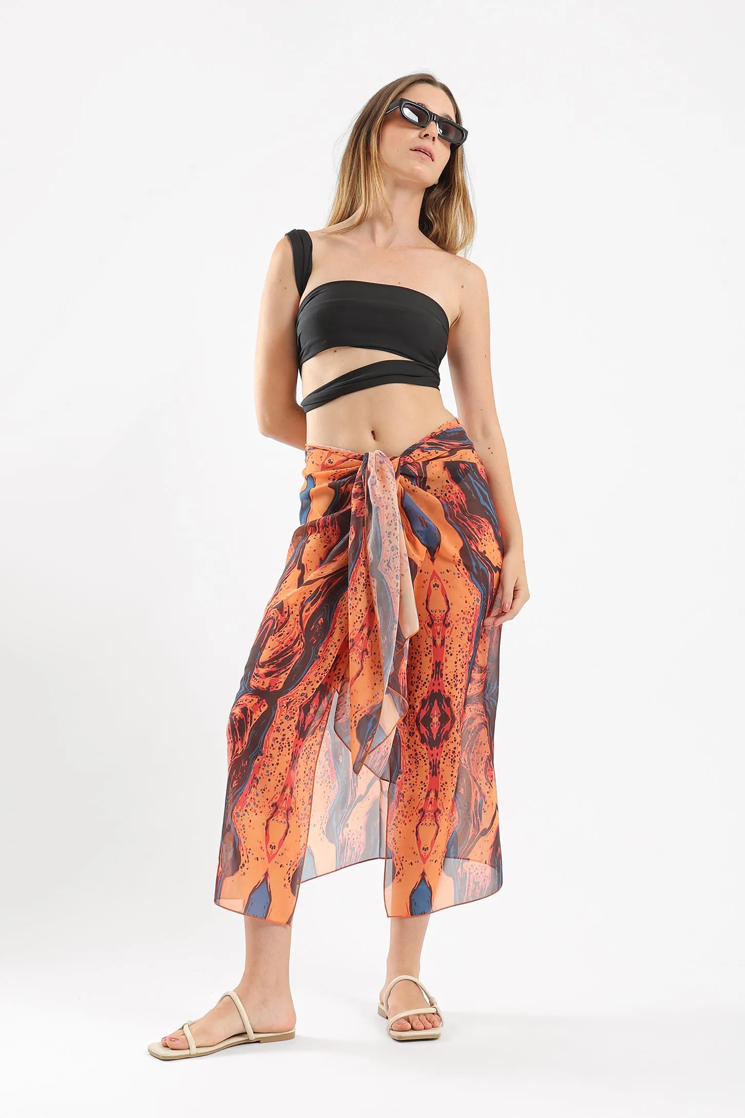 ORANGE PAINT CONVERTIBLE SARONG