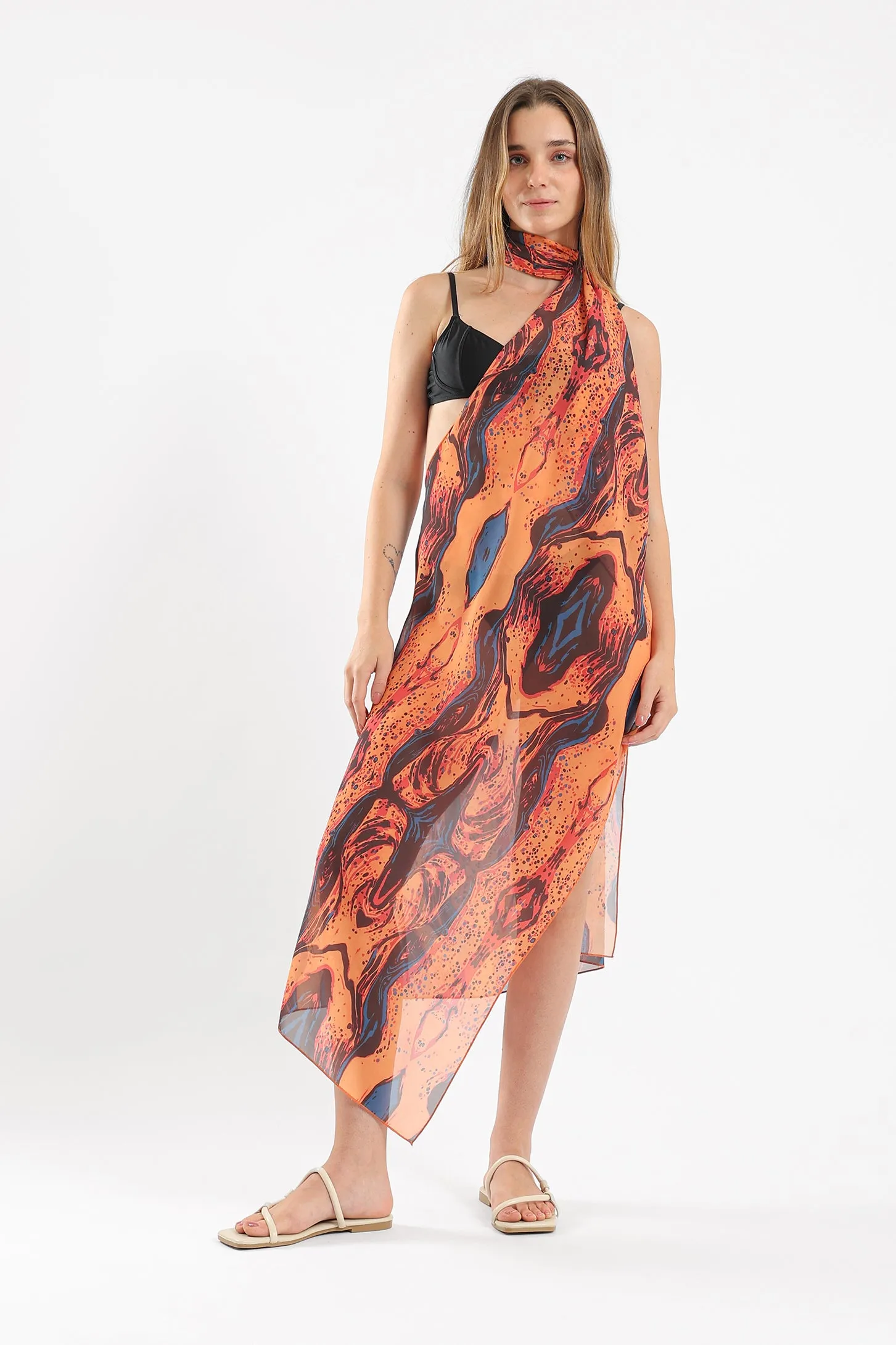 ORANGE PAINT CONVERTIBLE SARONG