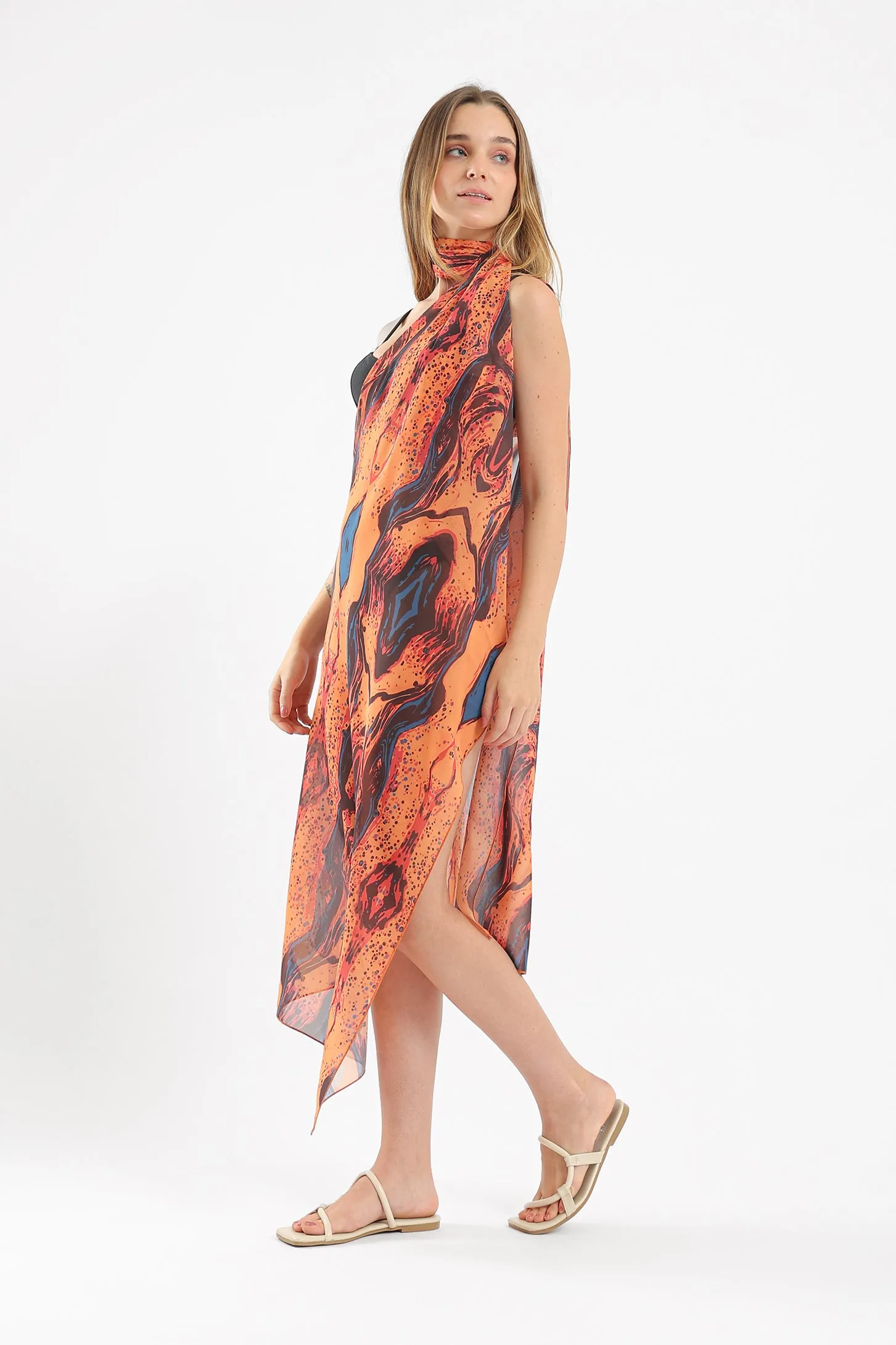 ORANGE PAINT CONVERTIBLE SARONG