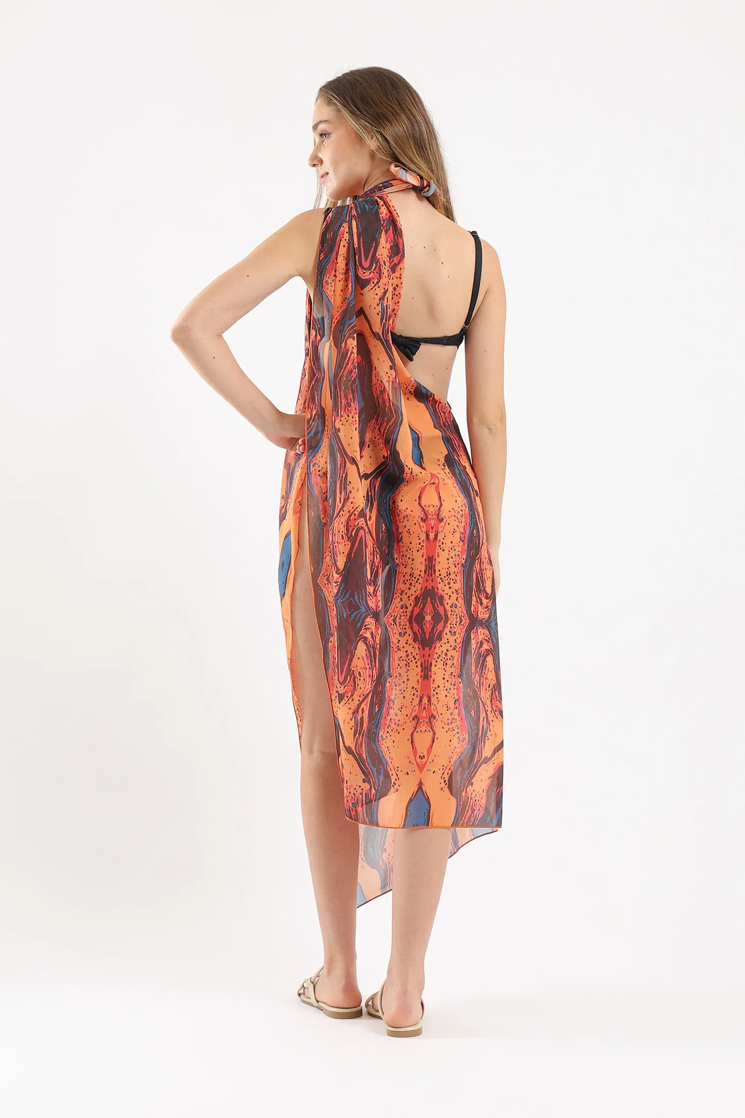 ORANGE PAINT CONVERTIBLE SARONG