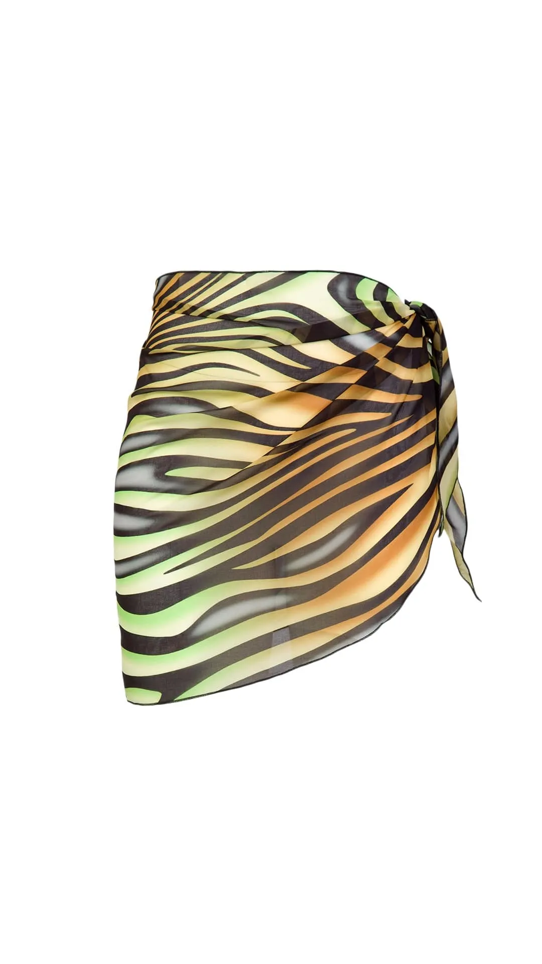 Roberto Cavalli  Floral Printed Asymmetric Chiffon Cover Up Skirt-