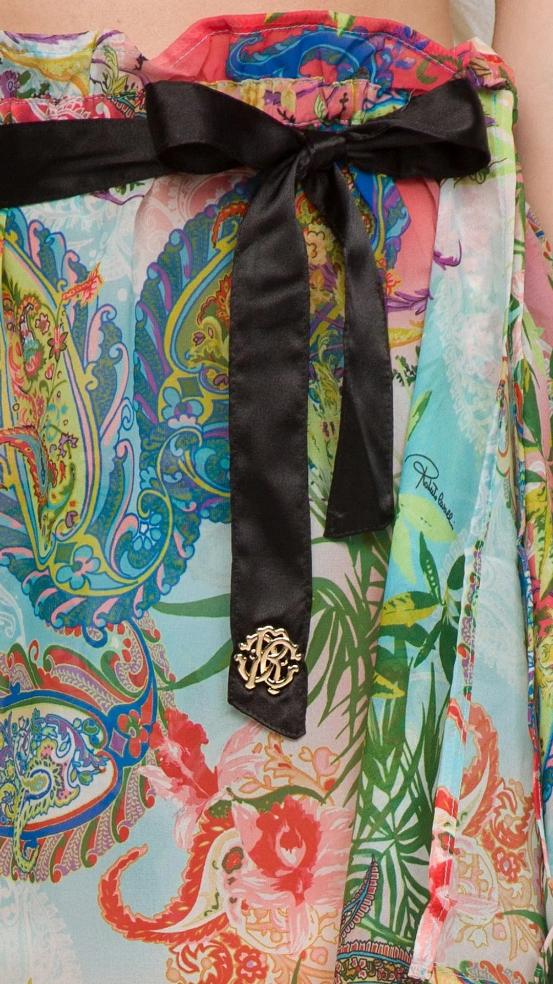 Roberto Cavalli  Floral Printed Chiffon Cover Up Skirt-