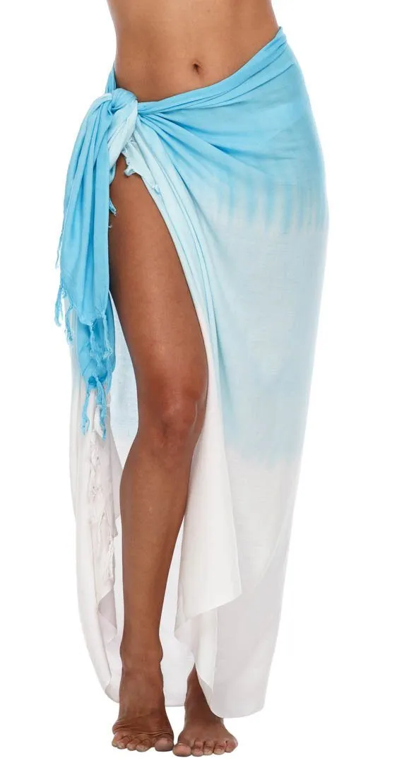 SHU-SHI Sarong Wraps For Women Beach Cover Up Skirt Swimsuit Wrap Pareo Coverups Ombre Tie Dye