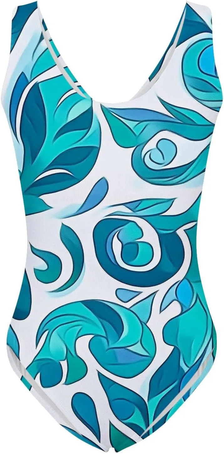 Swim Suits for Women 2025 Tummy Control One Piece Swimsuit Slimming Backless Monokini Boho Floral Bathing Suit