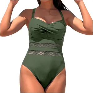 TARIENDY One Piece Swimsuit Women Tummy Control Sexy Mesh Bathing Suits Beach Casual Swimwear 2025 High Waisted Swim Suits