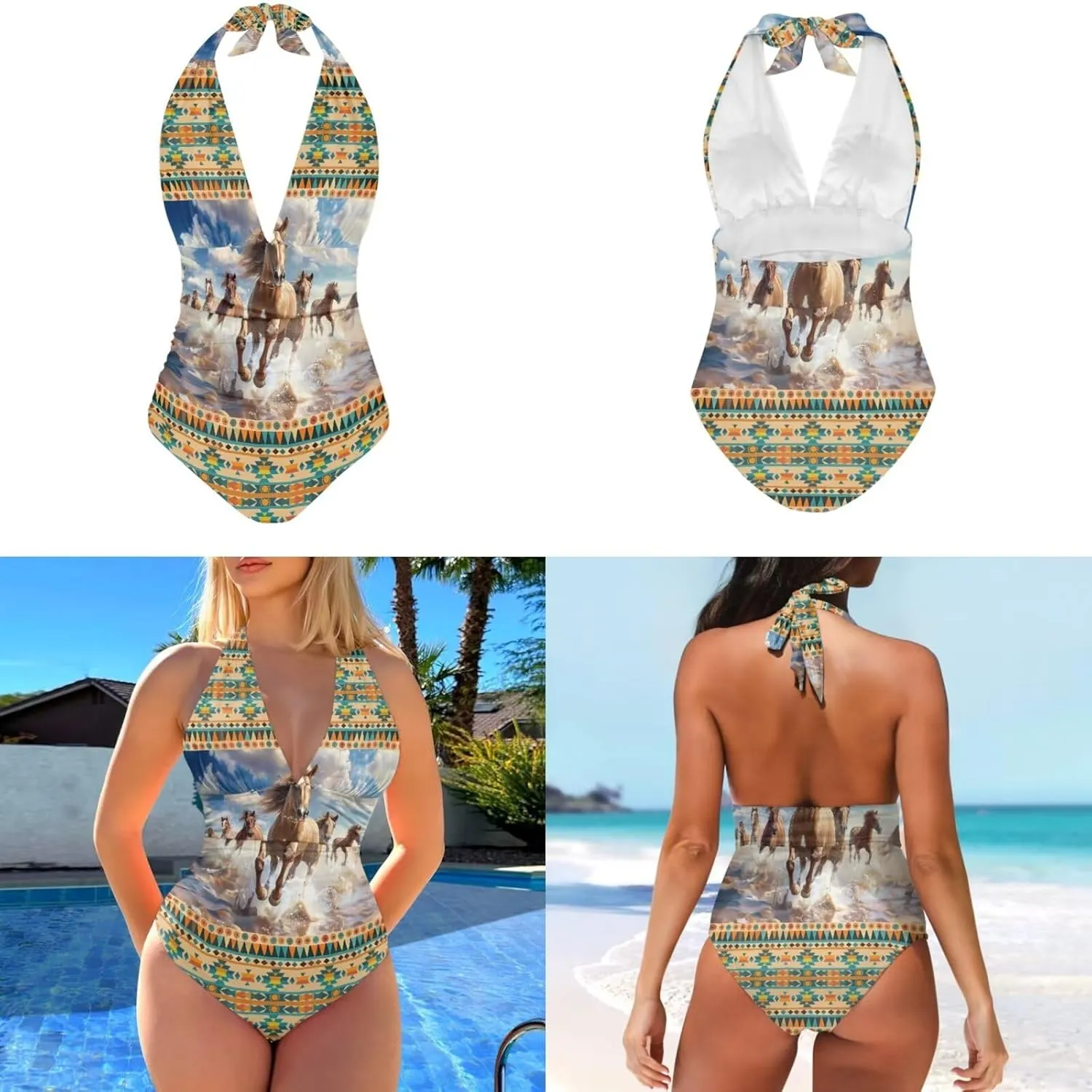 Womens One Piece Swimsuit with Cover Up Beach Travel Vacation Outfits 2025 Sarong Wrap Bathing Suit Sets