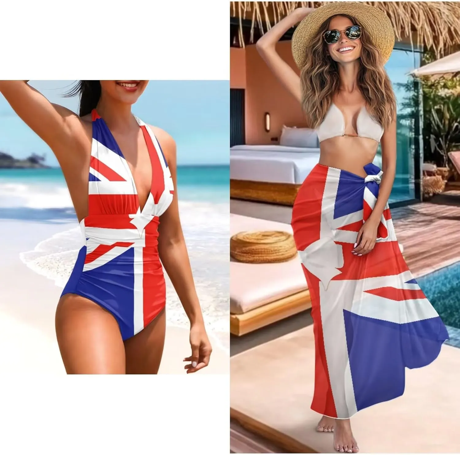 Womens One Piece Swimsuit with Cover Up Beach Travel Vacation Outfits 2025 Sarong Wrap Bathing Suit Sets