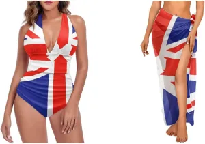 Womens One Piece Swimsuit with Cover Up Beach Travel Vacation Outfits 2025 Sarong Wrap Bathing Suit Sets