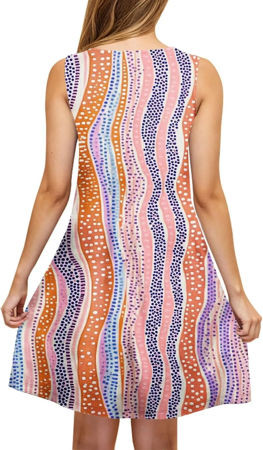 Women's Sleeveless Beach Dresses Loose Swimsuit Cover Ups Vacation Dresses Floral Flowy Mini Dress Trendy Dresses