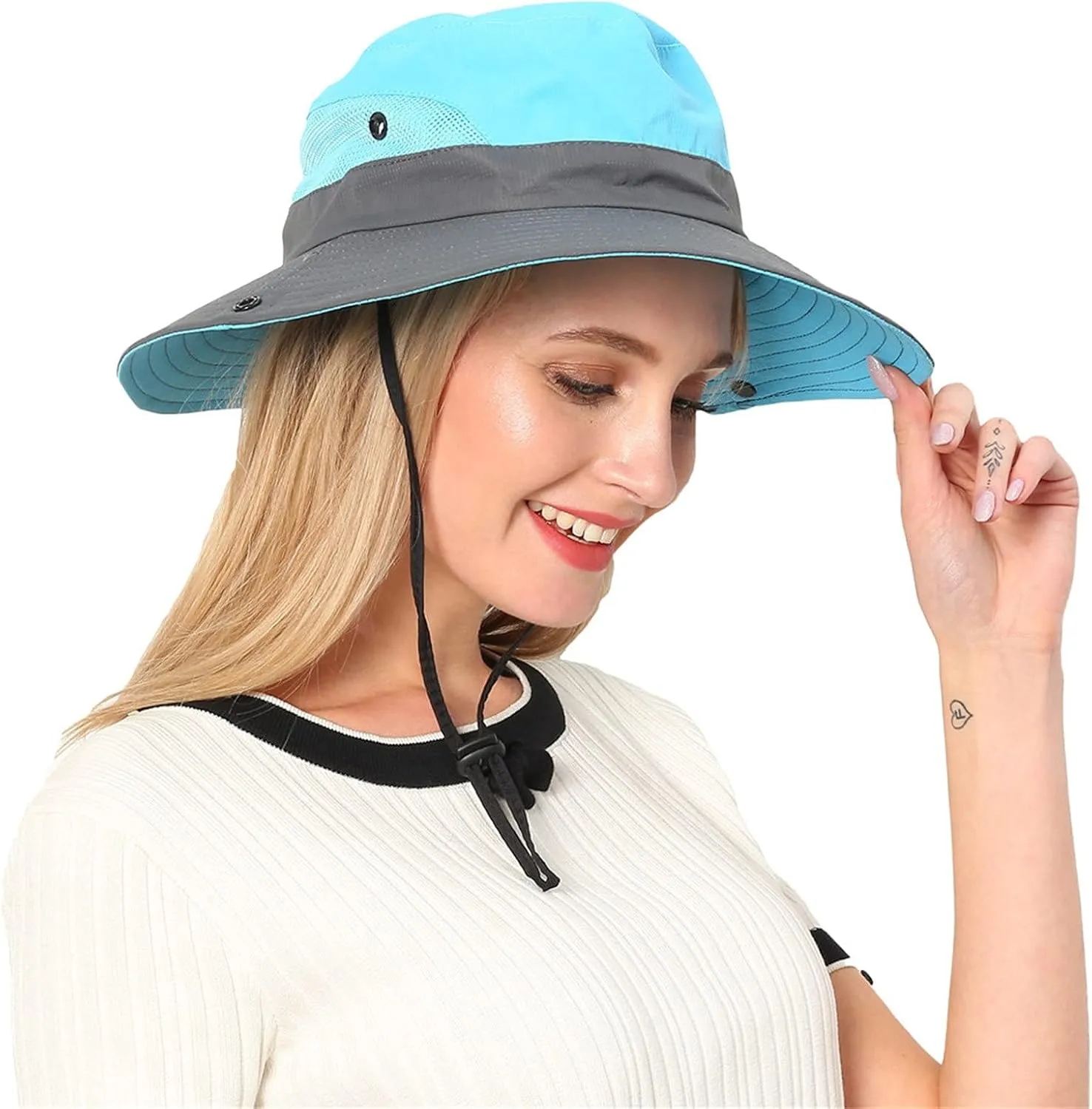 Womens Sun Straw Hats Casual Sun Hat Wide Brim Foldable Roll up Cap Summer Adjustable Beach Hat Beach Caps for